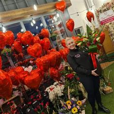 Bunch of 12 Red Foil Hearts 