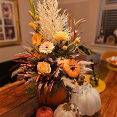 Pumpkin Fresh Floral Arrangement Class